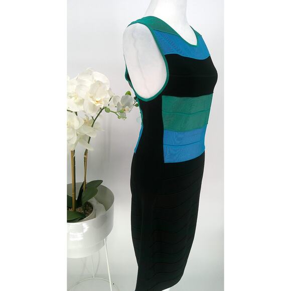 Calvin Klein Womens Large Multicolor Colorblock Sleeveless Sheath Dress - Picture 3 of 8